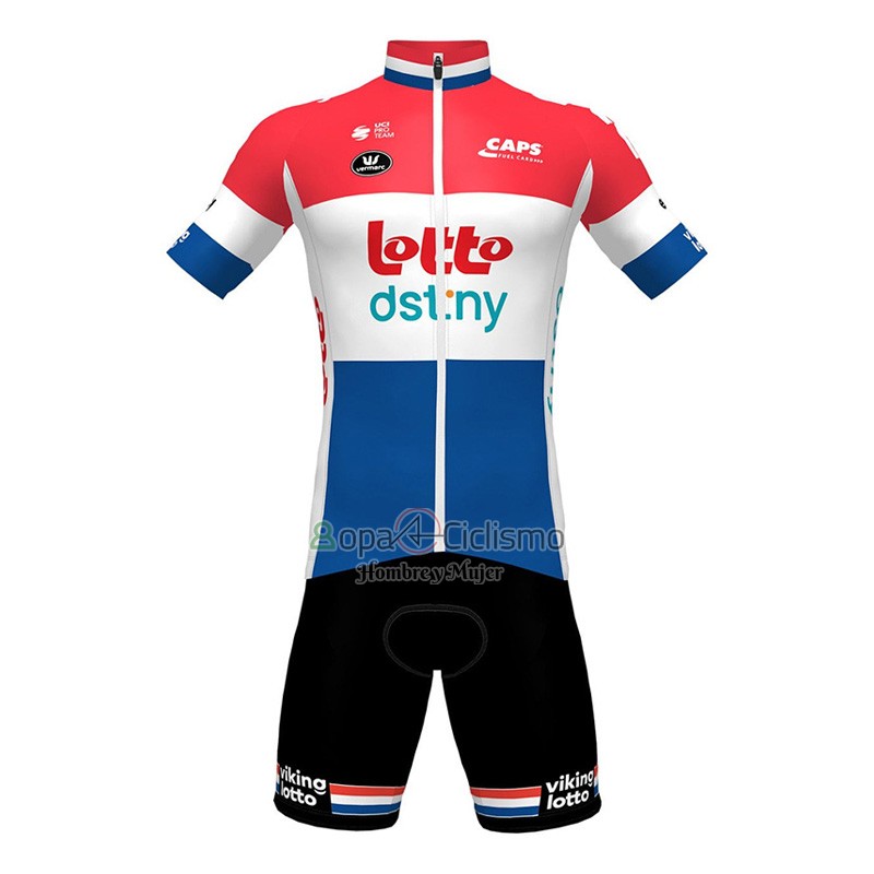 Lotto Dstny Ropa Ciclismo Culotte Corto 2023 Mangas Cortas Rojo Blanco